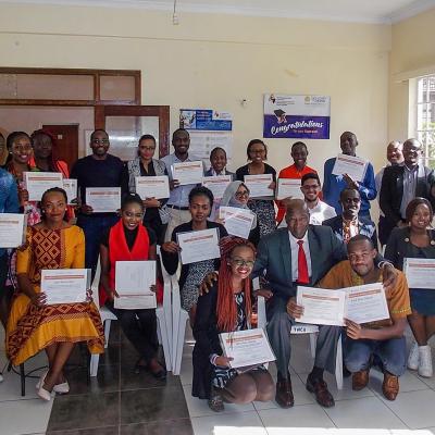 Students at a graduation ceremony in Kenya after completing the Business Strategy Specialization, a certificate program offered online by UVA’s Darden School of Business. (Contributed photo)